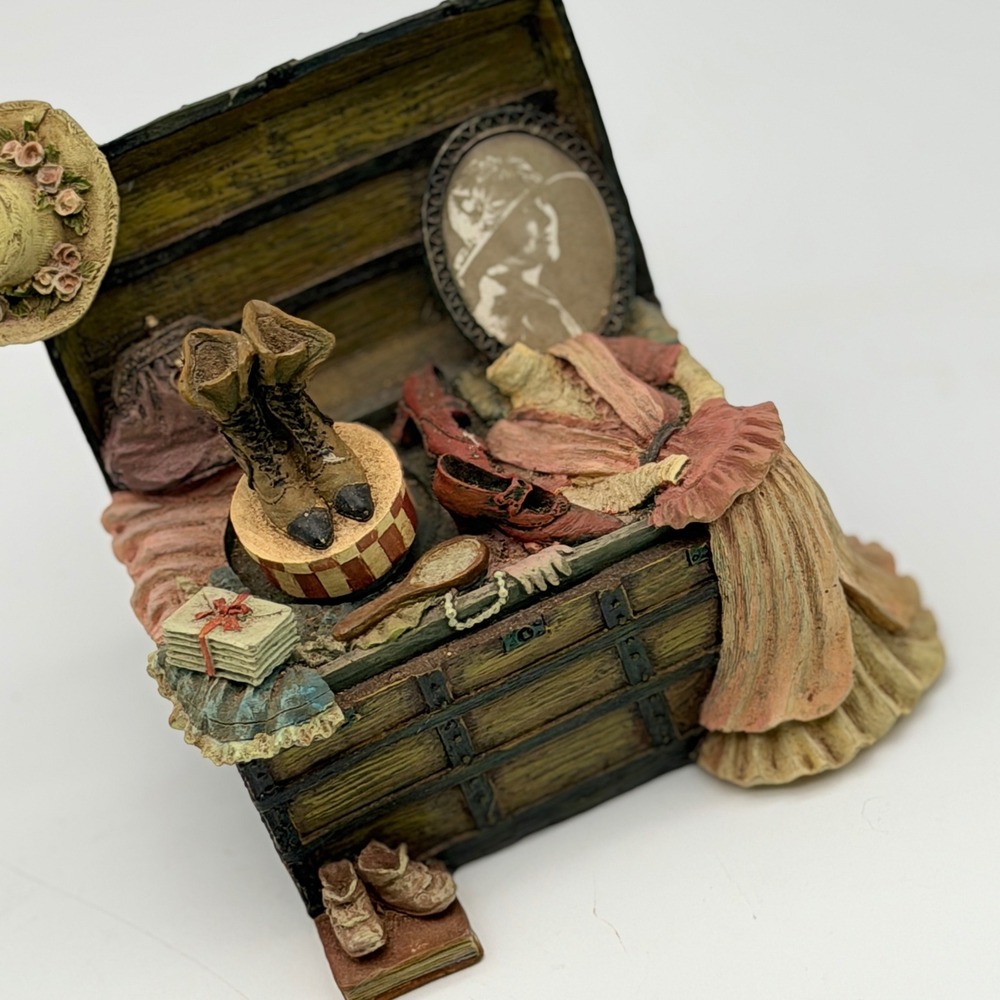 Popular Imports USA Victorian Attic Trunk Memories Figurine Resin Vintage Style
